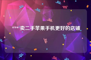  *** 卖二手苹果手机更好的店铺