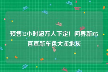 预售12小时超万人下定！问界新M5官宣新车色大溪地灰
