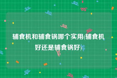 辅食机和辅食锅哪个实用(辅食机好还是辅食锅好)