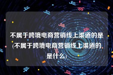 不属于跨境电商营销线上渠道的是(不属于跨境电商营销线上渠道的是什么)