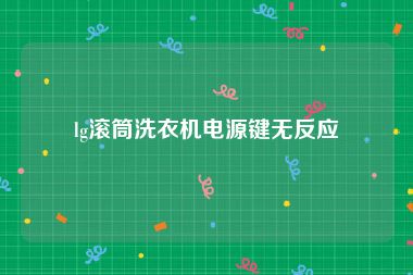 lg滚筒洗衣机电源键无反应