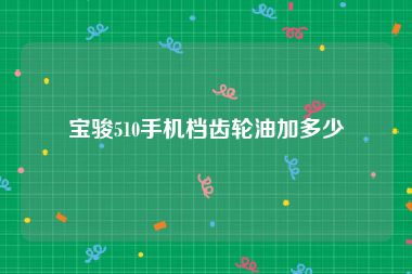 宝骏510手机档齿轮油加多少