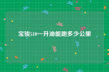 宝骏510一升油能跑多少公里