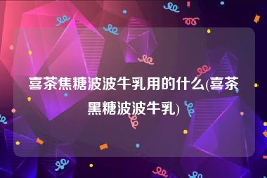 喜茶焦糖波波牛乳用的什么(喜茶黑糖波波牛乳)