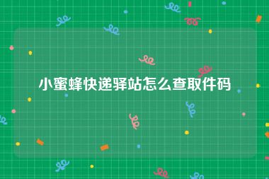 小蜜蜂快递驿站怎么查取件码