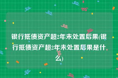 银行抵债资产超2年未处置后果(银行抵债资产超2年未处置后果是什么)