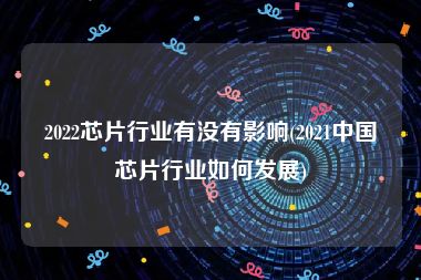 2022芯片行业有没有影响(2021中国芯片行业如何发展)