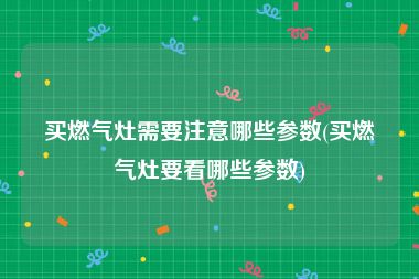 买燃气灶需要注意哪些参数(买燃气灶要看哪些参数)