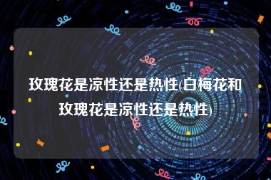 玫瑰花是凉性还是热性(白梅花和玫瑰花是凉性还是热性)