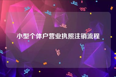 小型个体户营业执照注销流程