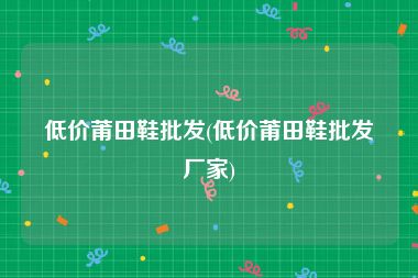 低价莆田鞋批发(低价莆田鞋批发厂家)